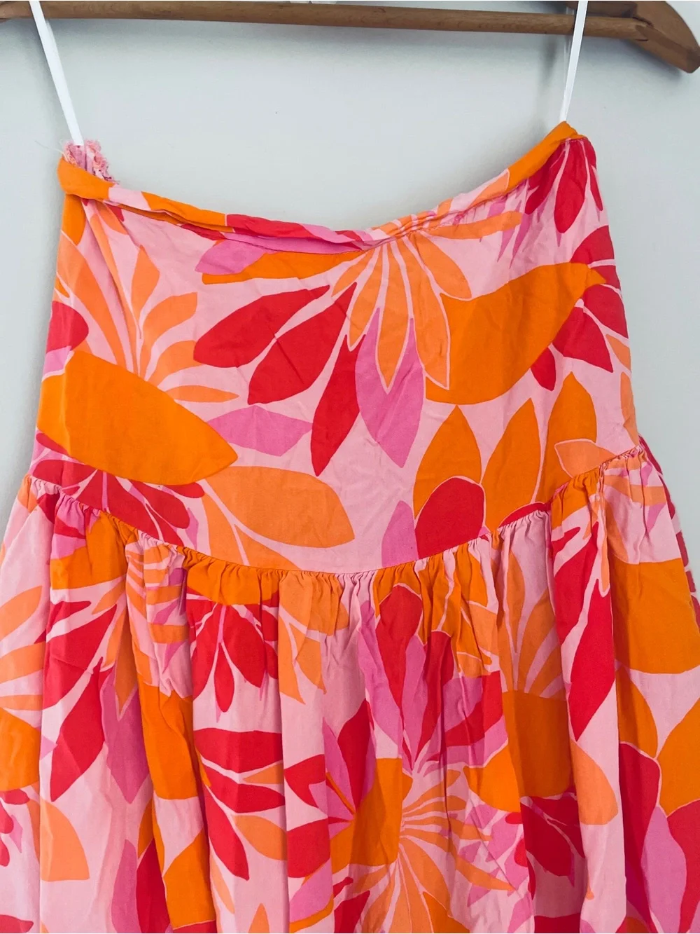 Anthropologie Abel the Label Bright Pink Orange Floral Rumi Maxi Skirt Medium